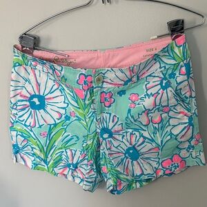 Lilly Pulitzer Women's Floral Bermuda Shorts - Blue, Pink, and Green